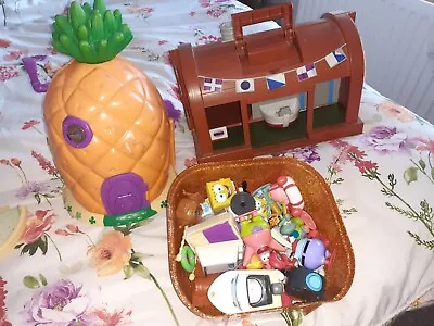 £50 • Buy Spongebob Squarepants Pineapple House & Krusty Krab Restaurant With Figures 