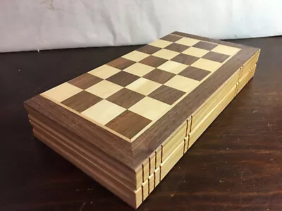 Wood Chess Board Folding Magnetic Clasp Clean And Appears Unused. • $11.99