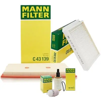 Mann Oil Air Paper Cabin Fuel Filter Service Kit For Mercedes W166 ML350 3.5 V6 • $54.95