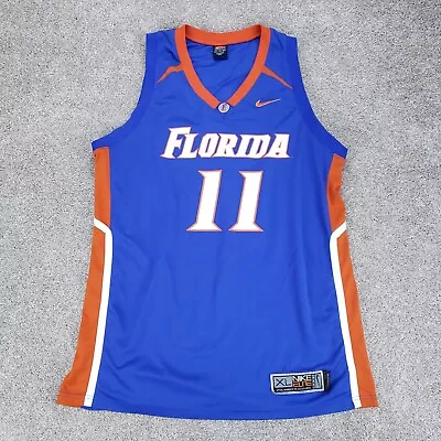 Vintage Nike Team Elite UF Florida Gators #11 Basketball Jersey XL Blue Orange • $39.99