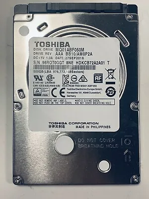 Toshiba MQ01ABD050 500GBInternal5400 RPM2.5 Inch Hard Drive • £5.50