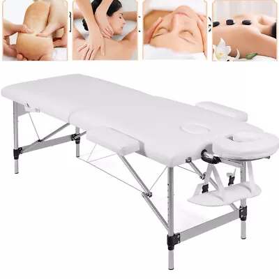 £116.70 • Buy White Massage Beauty Bed Table Couch 2 Way Adjustable Portable Folding Therapy