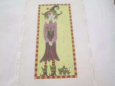 WITCH W/ FROG-MELISSA SHIRLEY-HANDPAINTED NEEDLEPOINT CANVAS • $80.64