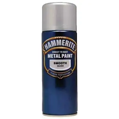 Hammerite Smooth Finish Direct To Rust Aerosol - 400ml Silver (5084785) • £12