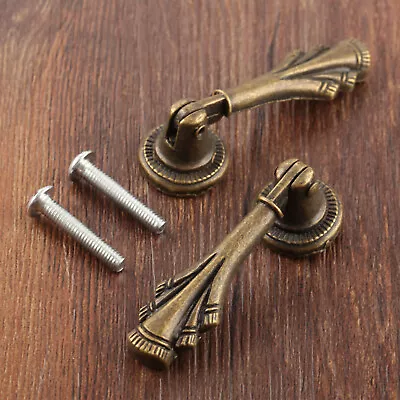 $4.54 • Buy Antique Bronze Furniture Wardrobe Drop Pull Handle Cupboard Drawer Cabinet Knobs