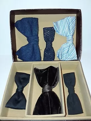 Lot Of 6 Vintage Clip-On Bow Ties ROYAL JOYLN PANTENT W/Storage Box • $19.99