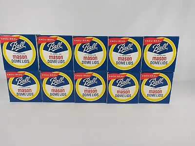 Vintage Ball Mason Jar Lids Dome Vacu-Seal 10 Boxes Of 12 Lids Each Regular Size • $29.74