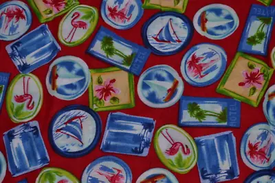 Tropical Flamingo Floral Hawaiian Shirting Cotton Fabric 48  L X 44 BY  Jo Ann • $12.90