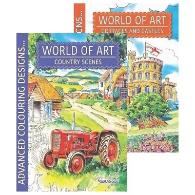 A4 WORLD OF ART Colouring Books Stress Relief Colour Therapy Art Creation • £2.99