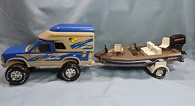 Vintage Nylint Nitro Power Prop Bass Boat + Trailer+ Mercury Motor  Rooftop Boat • $95