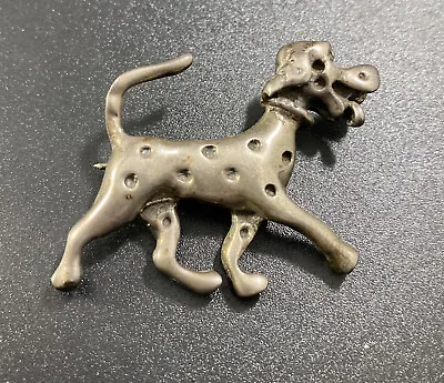 Vintage Sterling Silver Dalmation Dog Brooch Animal Cute Pin • $76.50