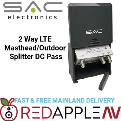 SAC 2 Way LTE Aerial Aeriel Masthead/Outdoor Splitter DC Pass Amplifier • £12.99