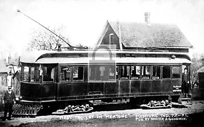 First Trolley Car Conductors Mentone Indiana IN - 4x6 Reprint • $4.99