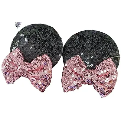 Minnie Mouse Ears Hair Barrettes Sequins Hair Clips Accessories Beauty Hair Care • $6.75