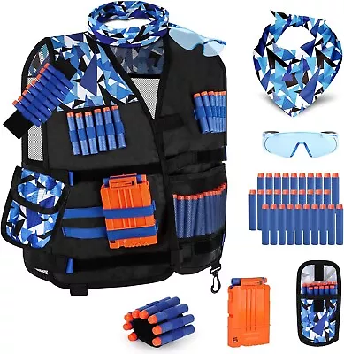 Lehoo Castle Nerf Tactical Vest Kit For Nerf Guns With Tactical Mask Wrist Dart • $31.97