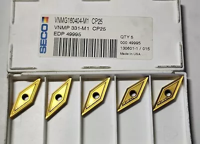 VNMG 331-M1 / VNMG160404-M1 Carbide Inserts Grade CP25 New Seco - Pack Of 5 - • $38.99