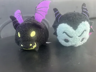 2 Disney Tsum Tsum Plush Maleficent And Dragon Sleeping Beauty Mini 3  Plush • $15