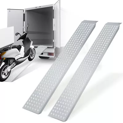 Pair Ramps Aluminum Tractor Car Trailer Motorcycle Galvanized SUV Auto 160cm • $110.99