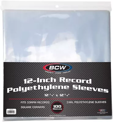 BCW Polyethylene 12  Record Album Outer Sleeves 3 Mil - 100 Ct • $21.88