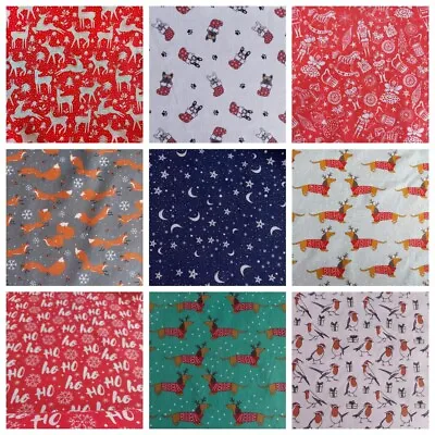 £2.90 • Buy Christmas Polycotton Fabric Material  Sold By 1/2 Metre