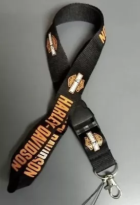 Harley Davidson Keychain Key Fob Lanyard Black And Orange Motorcycle Gift • $8.88