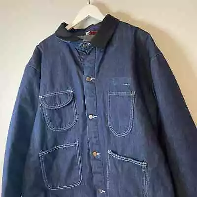 Vintage Chore Jacket Mens 3XL Denim Prison Barn Blanket Lined Coat Bob Barker • $37.88