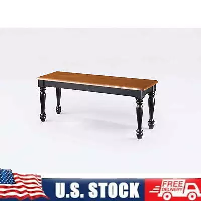 Solid Wood Armless Dining Bench Kitchen Breakfast Farmhouse Furniture Black New • $112.50