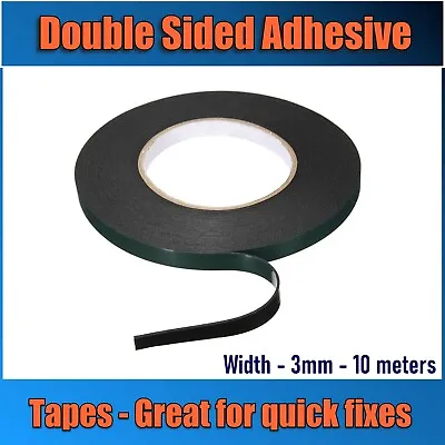 £3.10 • Buy TOP QUALITY SCOTCH STICKY ADHESIVE BLACK TAPE ROLL FOR TOUCH SCREENS 3mm X 10m