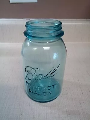 Vintage BLUE Ball Mason Quart Perfect Mason Canning Jar • $10