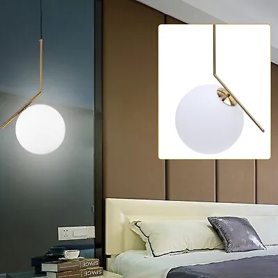 Nordic Glass Ball Lamp LED Pendant Light Chandelier Ceiling Light For Cafe Bar • £24.99