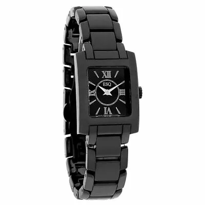 $179.99 • Buy New ESQ Venture 07101386 Ladies Black Ceramic Bracelet Swiss Watch 