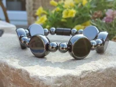 Magnetic Hematite Bracelet Super Strong Arthritis Pain Relief Therapy • £8.29