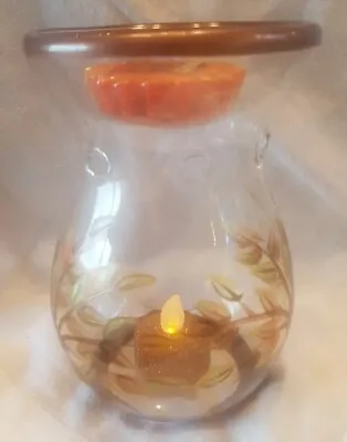 Yankee Candle Glass Wax Melt Warmer/ Burner~ Golden Leaves     (6N) • £12.99
