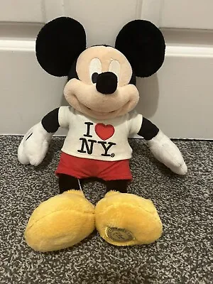 Disney Store Mickey Mouse Plush Soft Toy Collectable Teddy 11” New York Stamped • £8.50