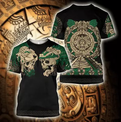 Aztec Maya Mexica Tezcatlipoca Quetzalcoatl 3D T-Shirt Sizes S-5XL • $26.58