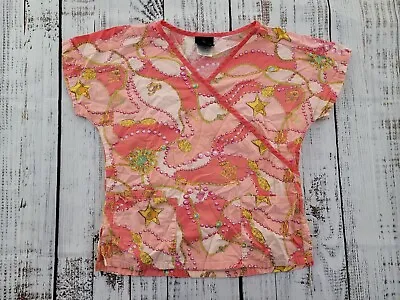 Baby Phat Pink Pearls And Gold Scrub Top Size XS (16) • $11.20