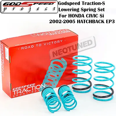 Godspeed Traction-s Lowering Springs For 2002-2005 Honda Civic Si Hatchback Ep3 • $826