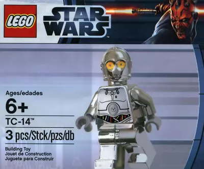 NEW Lego Star Wars 5000063 TC-14 Minifigure Silver Chrome Exclusive Limited  NEW • $148.98