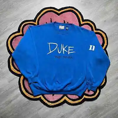 Vintage 90’s Duke University Blue Devils Embroidered Crewneck Sweatshirt Size XL • $45