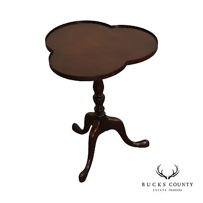 Queen Anne Style Mahogany Trefoil Tea Table • $595