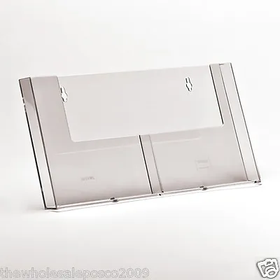 2 Pocket A5 Wall Mount Leaflet Holder Brochure Dispenser & Menu Display  • £12.29