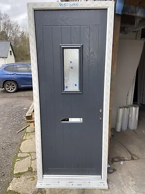 855-2035 Anthracite Grey Cottage Style Composite Front Door In A Upvc Frame New • £545