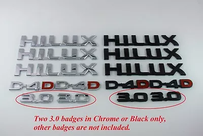 Two 3.0 Badges For 2004-2015 Hilux - Matte Black Or Chrome • $12.90