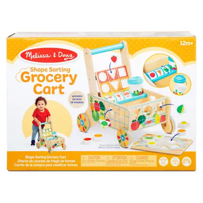 Melissa & Doug Wooden Shape Sorting Grocery Cart LCI30732 UPC 000772307321 • $103.99