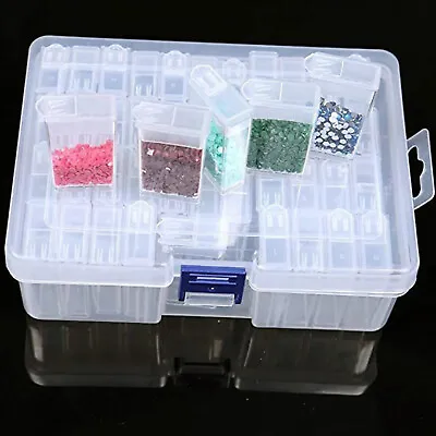42/64/84 Slots Embroidery Diamond Painting Storage Box Art Nail Accessories Case • £19.19