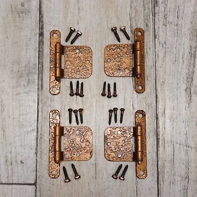 $14.99 • Buy 4PC Vintage Mckinney Forged Iron Semi-Concealed Hinges Cabinet Hardware -Copper