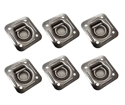 6 Pack Zinc Plated Recessed Floor D Ring Enclosed Trailer Flatbed Truck Tie Down • $35.85