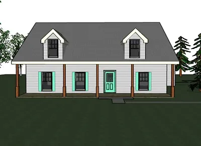 Blanche_1415G-3 Siding  3 Bed  / 2 Bath  2 Car Garage Future Upstairs PDF • $37.99