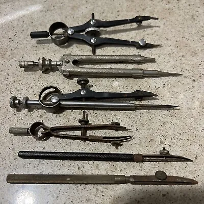 Lot Of 6 Précision Tools Instruments Drafting Compasses Vemco Kit Lot • $12.95