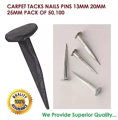 Carpet Tacks Nails Pins 13mm 20mm 25mm Pack Of 50100 • £4.05